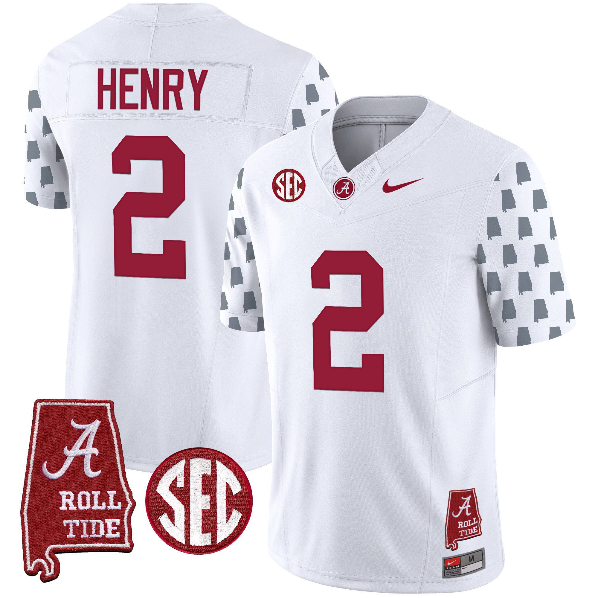 Men Alabama Crimson Tide #2 Henry White Vapor Limited 2024 Nike NCAA Jersey